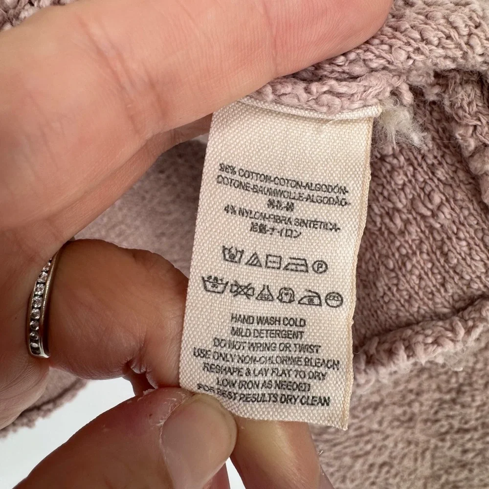 Free People Popcorn Pullover V-Neck Boxy Sweater In Mauve Pink Sz XS Boho Casual